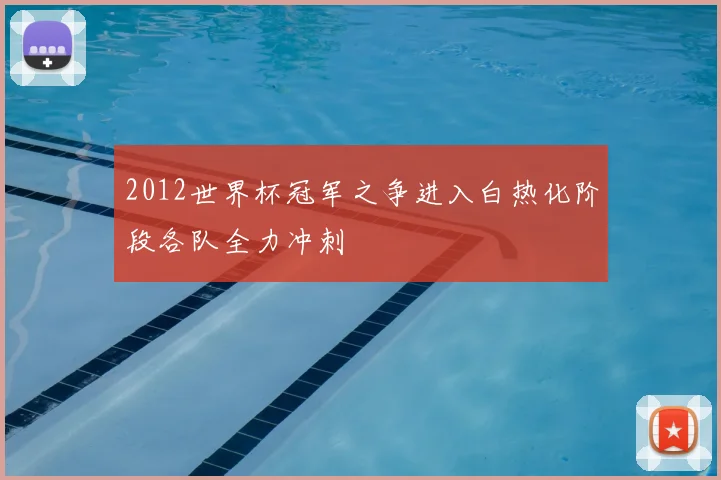 2012世界杯冠军之争进入白热化阶段各队全力冲刺